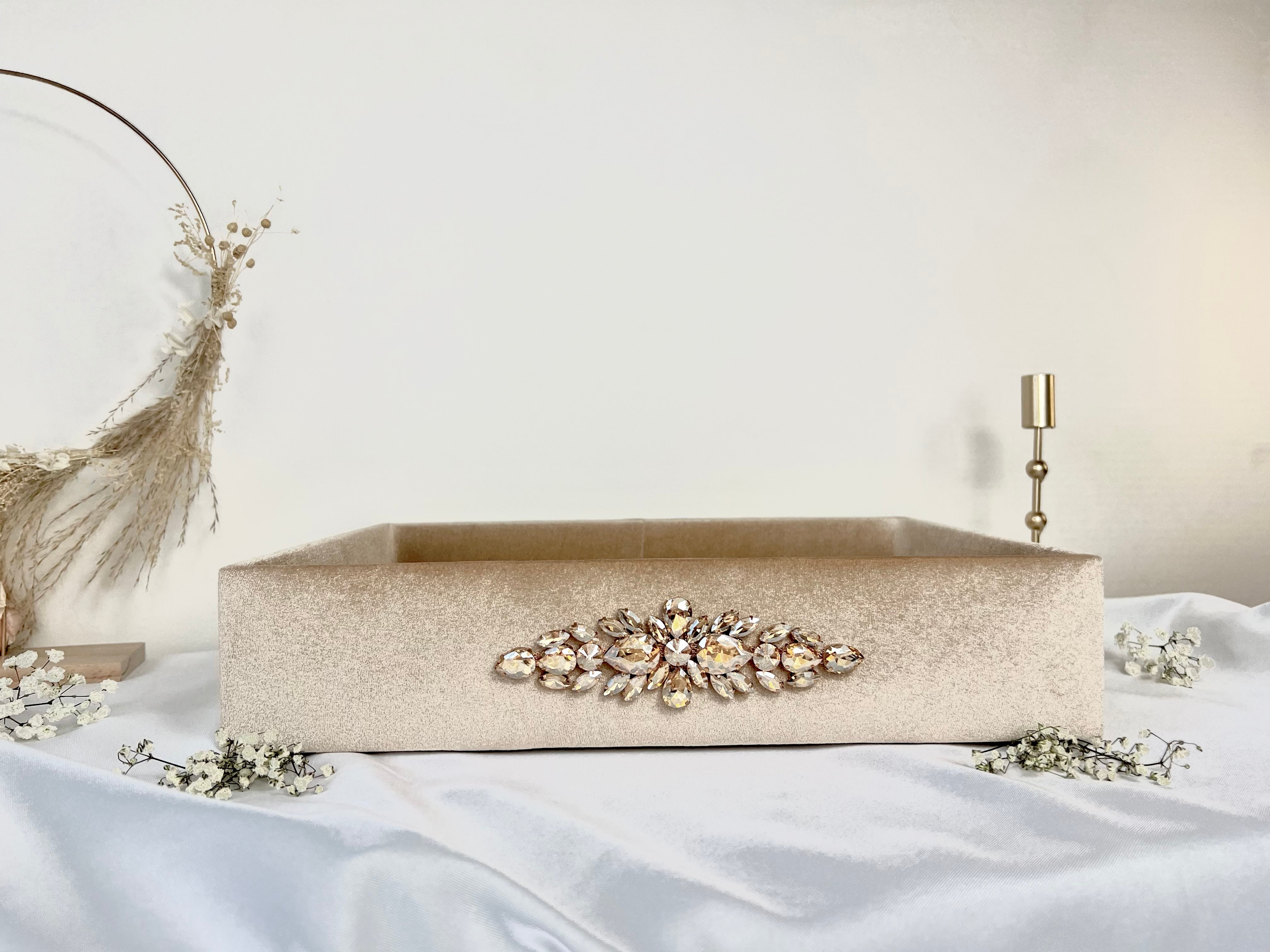 Set de 2 plateaux strass – nude