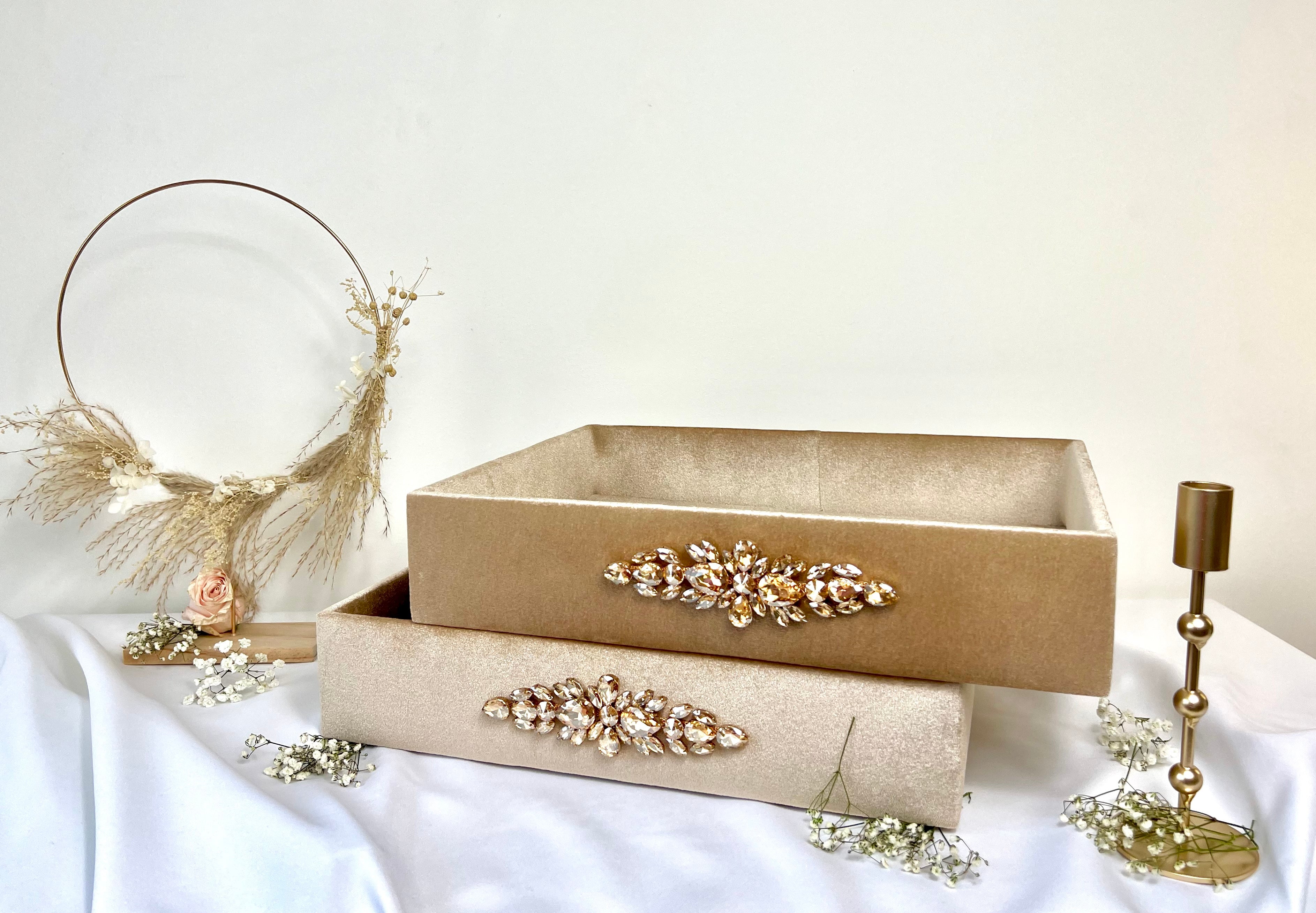 Set de 2 plateaux strass – nude