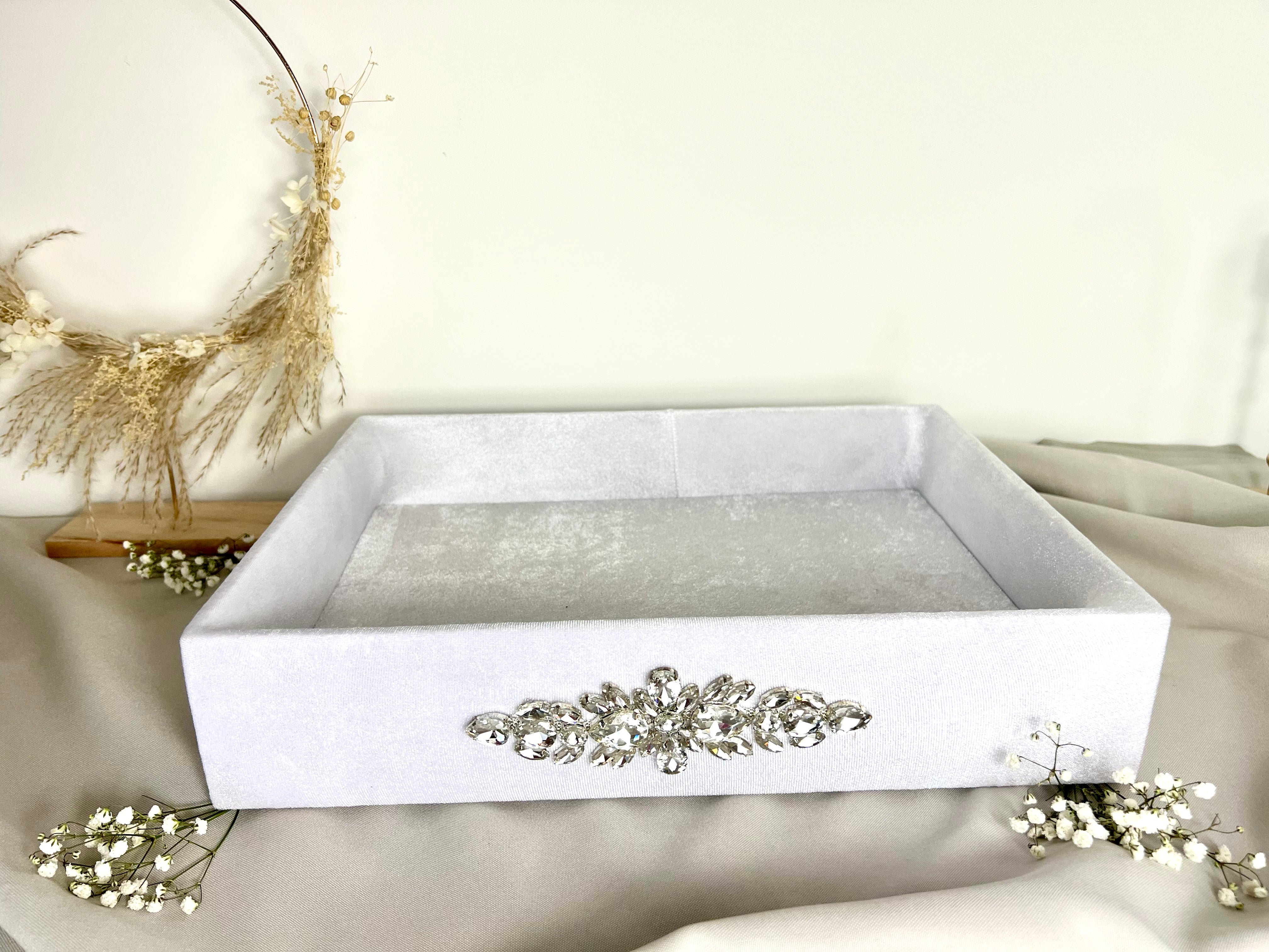 Set de 2 plateaux strass – blanc